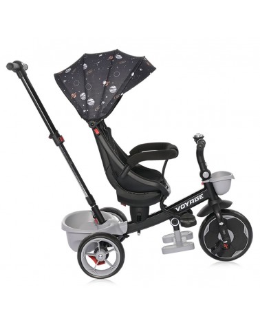 Triciclo Evolutivo para Niños Asiento Giratorio 360 Luz Capota - Rosa